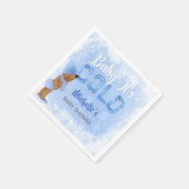 Serviette En Papier Bébé C'est Flocon de Neige Bleu Ethnique Garçon Do (Coin)