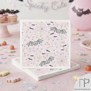 Serviette En Papier Bébé Chauves-Souris Rose Mignon Effrayant