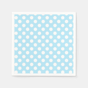 Serviette En Papier Bébé clair Bleu & Blanc Pois fête d'anniversaire