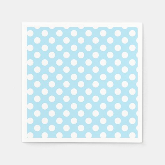 Serviette En Papier Bébé clair Bleu & Blanc Pois fête d'anniversaire (Devant)