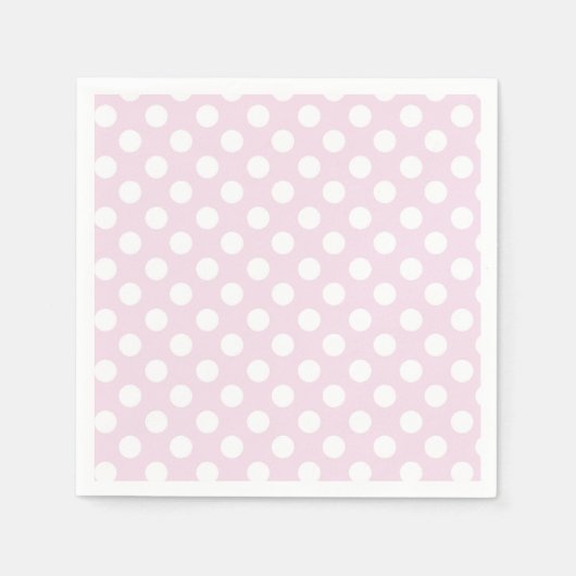 Serviette En Papier Bébé clair rose et blanc Pois fête d'anniversaire (Devant)