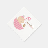 Serviette En Papier Bébé dans Baby shower parapluie rose (Coin)