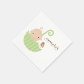 Serviette En Papier Bébé dans Baby shower parapluie vert (Coin)