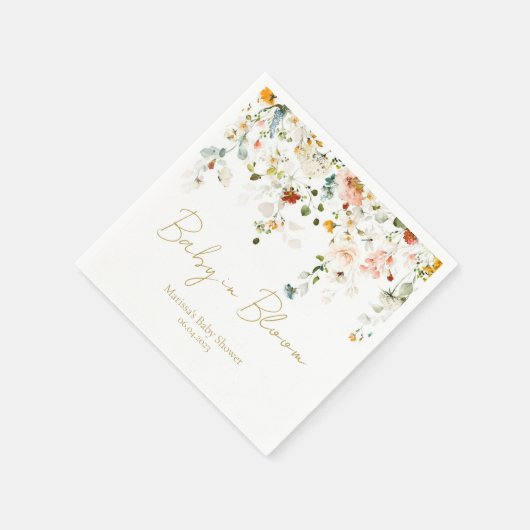 Serviette En Papier Bébé dans le Baby shower en fleur (Coin)