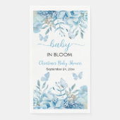 Serviette En Papier Bébé dans le Baby shower Floral Bleu en Fleur (Devant)