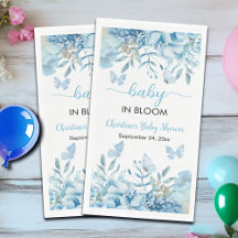 Bébé dans le Baby shower Floral Bleu en Fleur