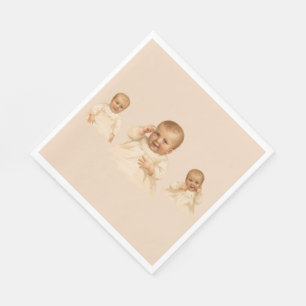 Serviette En Papier Bébé d'antiquité - Baby shower/serviettes de d