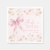 Serviette En Papier Bébé de Fleurs sauvages roses en fleurs (Devant)