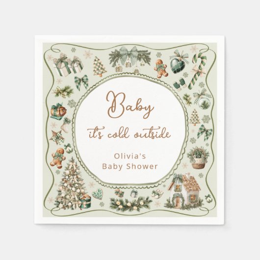 Serviette En Papier Bébé d'hiver Il fait froid dehors Baby shower (Devant)