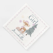 Serviette En Papier Bébé d'hiver mignonne Cerf Femme Fawn (Coin)
