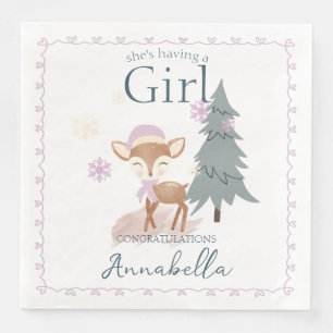 Serviette En Papier Bébé d'hiver mignonne Cerf Femme Fawn