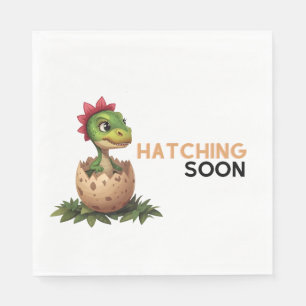 Serviette En Papier Bébé dinosaure adorable Kawaii qui éclot