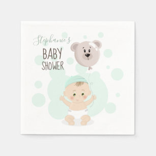Serviette En Papier Bébé doux et ballon d'ours