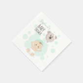 Serviette En Papier Bébé doux et ballon d'ours (Coin)