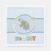 Serviette En Papier Bébé Eléphant mignon Faire-part (Devant)