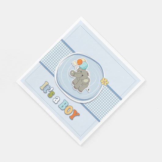 Serviette En Papier Bébé Eléphant mignon Faire-part (Coin)