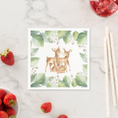 Serviette En Papier Bébé en bois Faune Petit Cerf Baby shower serviett (En situation)