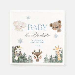 Serviette En Papier Bébé en bois Il fait froid à l'extérieur Baby show