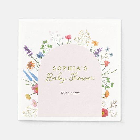 Serviette En Papier Bébé en fleur Arc Fleur sauvage (Devant)