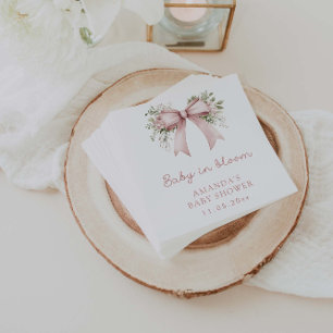 Serviette En Papier Bébé En Fleur Baby shower Fille Bow Rose