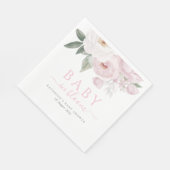 Serviette En Papier bébé en fleur baby shower fleuri rose (Coin)
