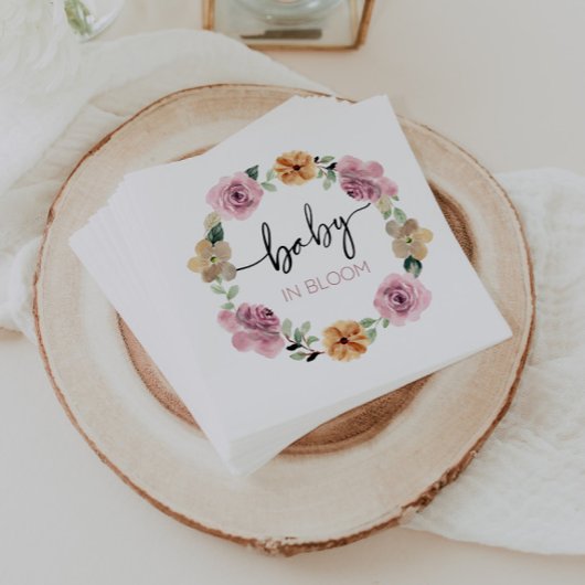 Serviette En Papier Bébé En Fleur Baby shower Floral