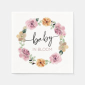 Serviette En Papier Bébé En Fleur Baby shower Floral (Devant)