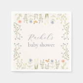 Serviette En Papier Bébé en Fleur Baby shower floral Napkin (Devant)