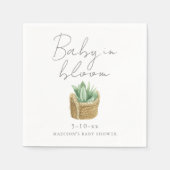 Serviette En Papier Bébé en fleur Baby shower Succulent simple (Devant)