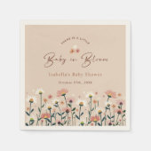 Serviette En Papier Bébé en Fleur Boho Chic Floral Jardin Fête Douche (Devant)