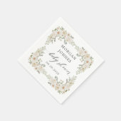 Serviette En Papier bébé en fleur d'ivoire baby shower fleuri (Coin)