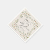 Serviette En Papier bébé en fleur d'ivoire baby shower fleuri (Coin)