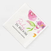 Serviette En Papier Bébé En Fleur Douche Aquarelle (Coin)