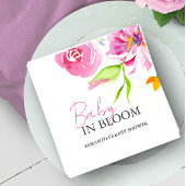 Serviette En Papier Bébé En Fleur Douche Aquarelle