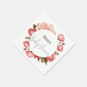 Serviette En Papier Bébé en fleur Élégant Baby shower rose Fleur (Coin)