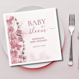 Serviette En Papier Bébé en Fleur Fille Douche Florale Rose