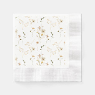 Serviette En Papier Bébé en Fleur Fleur sauvage Baby shower boho éléga