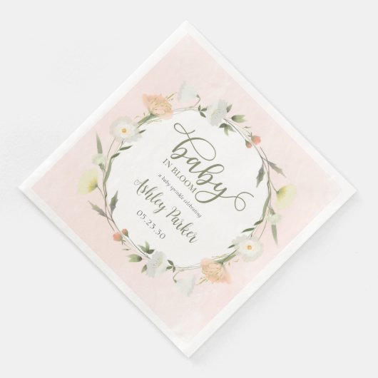 Serviette En Papier Bébé En Fleur Fleur sauvage Bébé Sprinkle (Coin)