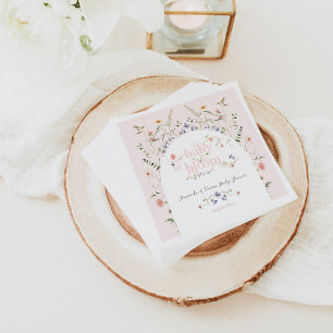 Serviette En Papier Bébé en Fleur Fleur sauvage Fille Baby shower rose