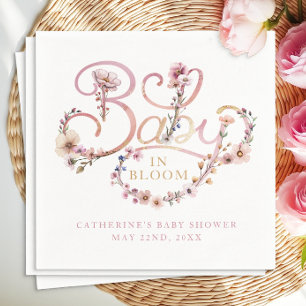 Serviette En Papier Bébé en Fleur Fleur sauvage serviettes - Eau rose 