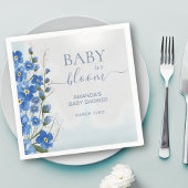 Serviette En Papier Bébé en Fleur Garçon Bleu Floral Douche
