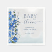 Serviette En Papier Bébé en Fleur Garçon Bleu Floral Douche (Devant)
