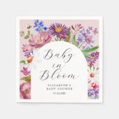 Serviette En Papier Bébé en Fleur Jardin Baby shower Floral (Devant)