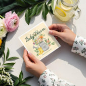 Serviette En Papier Bébé en Fleur Jardin Floral Pluie Baby shower Bott