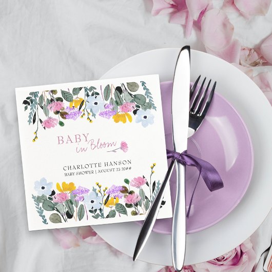 Serviette En Papier Bébé en fleur jolie pelouse Fleur sauvage