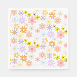 Serviette En Papier Bébé En Fleur Pastel Floral Retro Baby shower