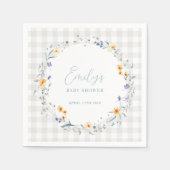 Serviette En Papier Bébé en Fleur Printemps Été Baby shower Floral (Devant)