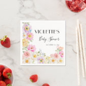 Serviette En Papier Bébé en Fleur Printemps Floral Fille Baby shower (En situation)