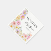 Serviette En Papier Bébé en Fleur Printemps Floral Fille Baby shower (Coin)