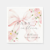 Serviette En Papier Bébé en fleur rose bow (Devant)
